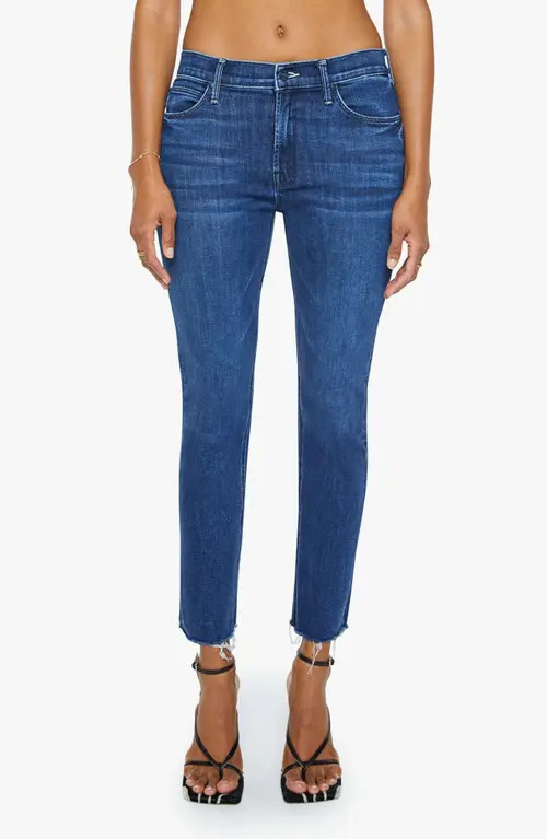 MOTHER The Dazzler Mid Rise Ankle Fray Jeans in Fancy Meeting You Here at Nordstrom, Size 30 | Nordstrom