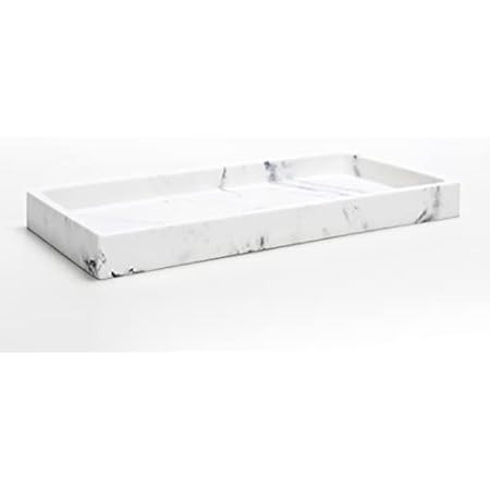 PLYFUNS Vanity Tray, Mini Bathroom Kitchen Resin Vanity Tray Cosmetic Organizer Jewelry Ring Dish Ho | Amazon (US)