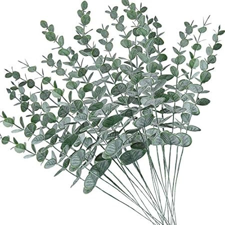 18" Realistic Artificial Eucalyptus Stems, Faux Greenery for Coffee Table Decor Farmhouse Home Decor | Amazon (US)
