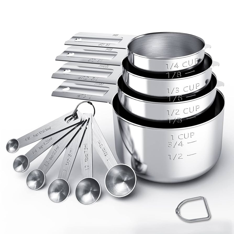 TILUCK Stainless Steel Measuring Cups & Spoons Set, Cups and Spoons,Kitchen Gadgets for Cooking &... | Amazon (US)