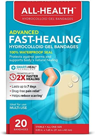 All Health All Health Advanced Fast Healing Hydrocolloid Gel Bandages, Regular 20 ct | 2X Faster ... | Amazon (US)