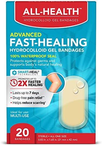 All Health All Health Advanced Fast Healing Hydrocolloid Gel Bandages, Regular 20 ct | 2X Faster ... | Amazon (US)