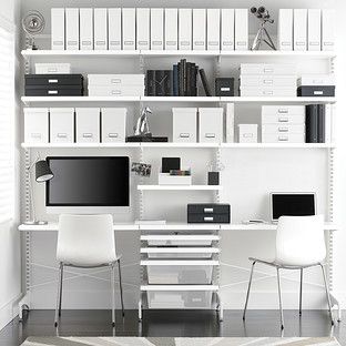 White Elfa Décor Freestanding Office | The Container Store