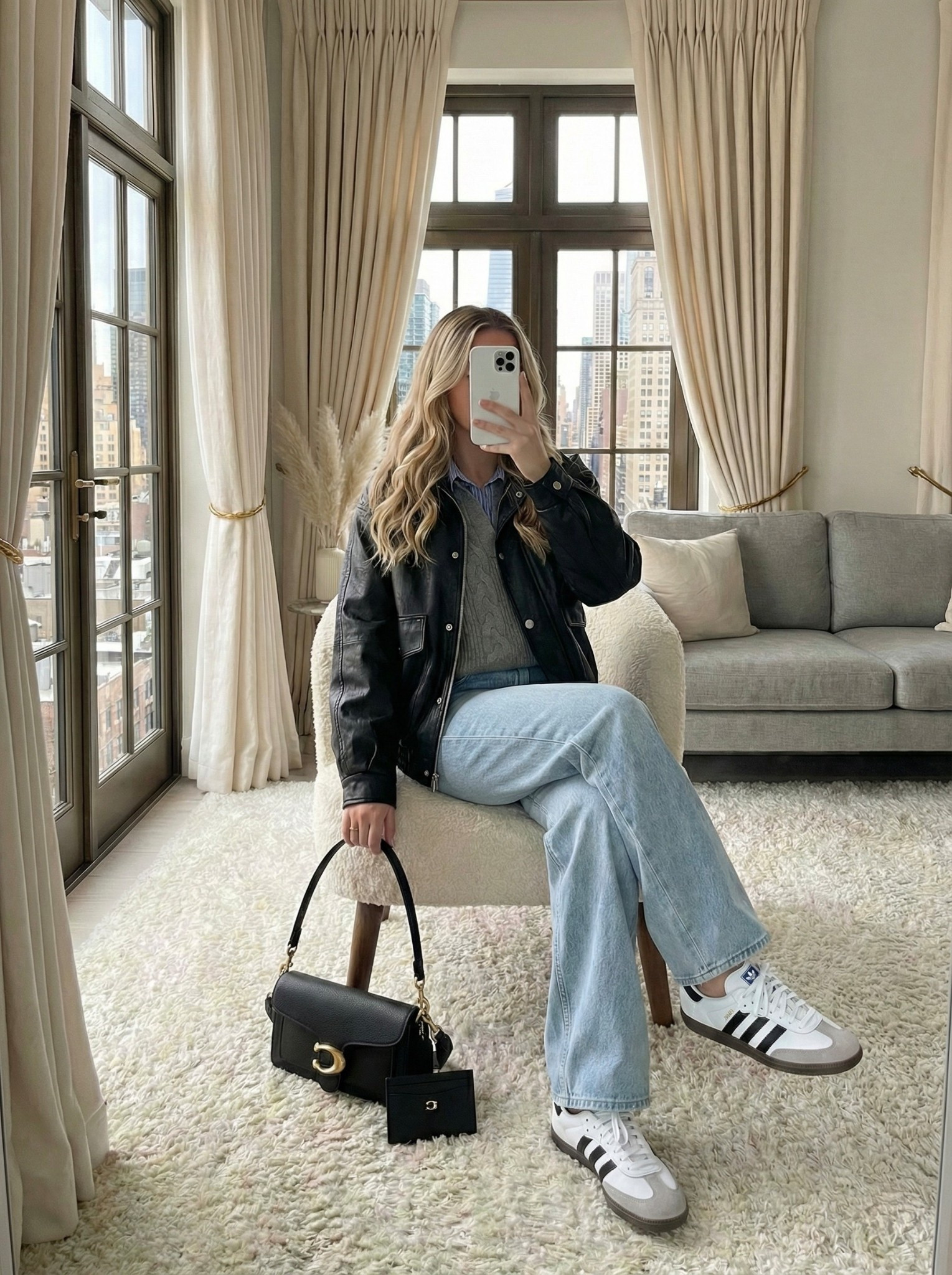 ✨ Casual Winter Layers — Effortless Off-Duty Outfit 🖤✨
A relaxed, cozy winter look built around classic layers and easy neutrals. The mix of a striped button-down, cable knit sweater, and soft leather jacket creates that perfect blend of warmth and polish — ideal for errands, travel days, or a laid-back city afternoon.

Styled with light-wash denim and my go-to Adidas sneakers for an effortless, sporty finish. If you love timeless basics and practical winter layering, this combo is such an everyday favorite.

🧣 Style Notes:
• Leather jacket for structure + warmth
• Cable knit layered over a striped button-down
• Light-wash denim for a soft, casual base
• Adidas sneakers for comfort and versatility
• Black crossbody bag to keep the look pulled together
• Perfect everyday winter outfit for errands, weekends & casual days

#LTKSeasonal #LTKootd #LTKgrwm