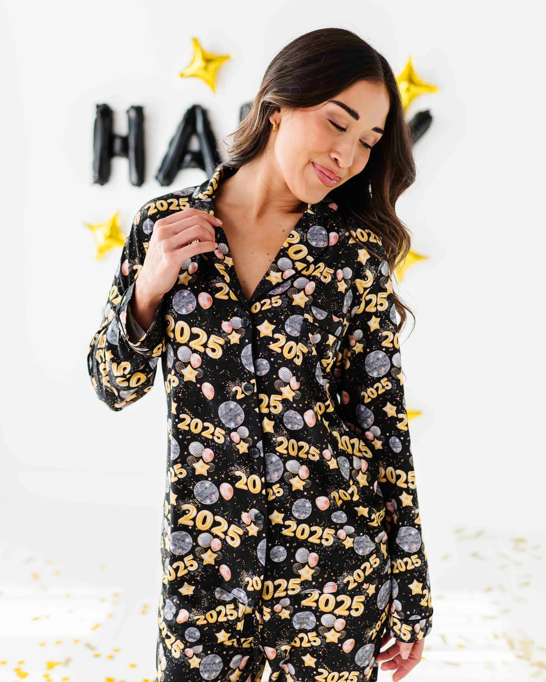 New Years 2025 Women's Collar Shirt & Pants Set | Bums & Roses