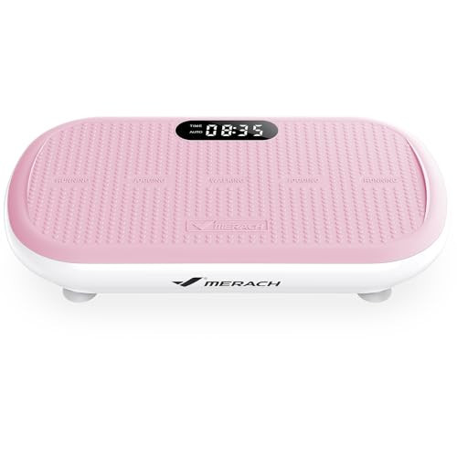 MERACH Vibration Plate Exercise Machine, Vibration Plate 440 Lbs Capacity, Bluetooth and Silicone Pedal, Stimulate Deep Fat, Vibration Plate for Home(Pink) | Amazon (US)