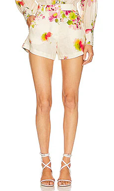 Karina Grimaldi Reagan Print Shorts in White Tuscan Flowers from Revolve.com | Revolve Clothing (Global)