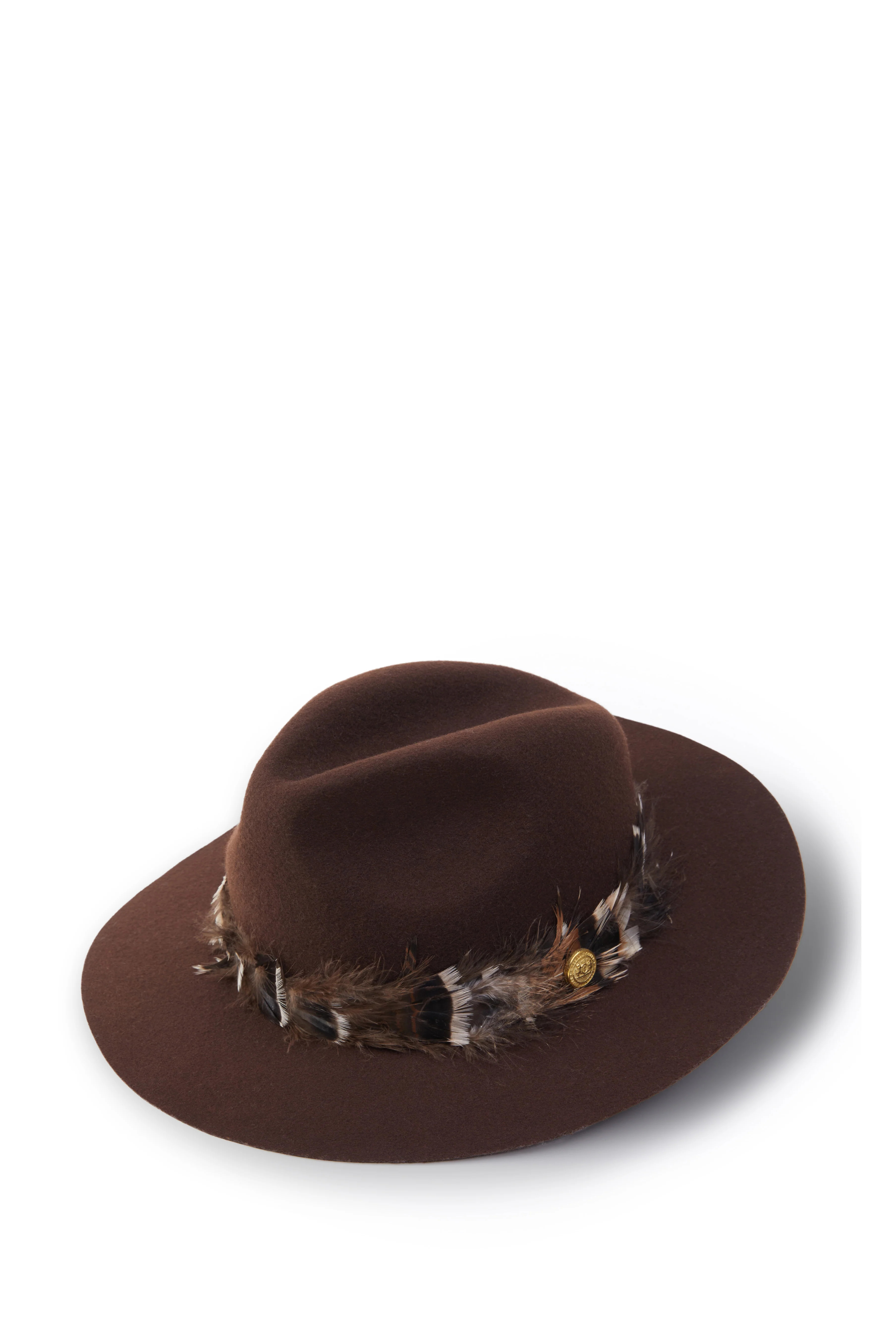 Trilby Hat Iridescent Feather Band (Chocolate) | Holland Cooper