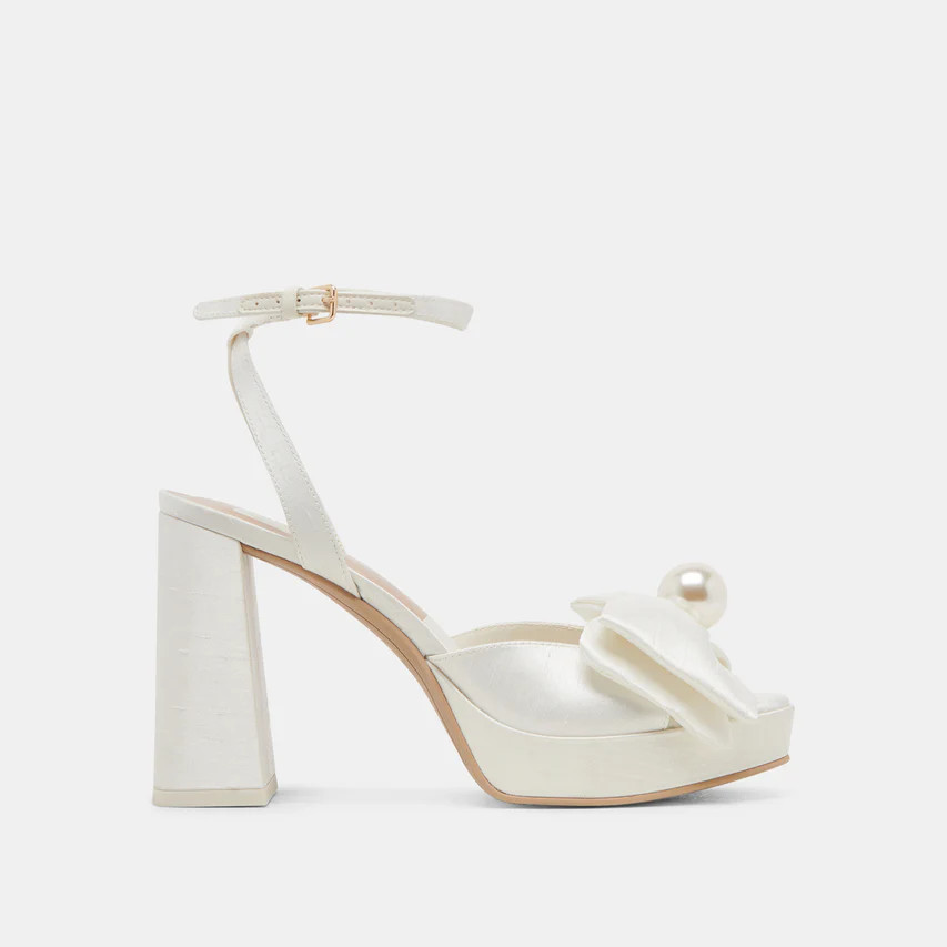 PATTON HEELS IVORY SATIN | DolceVita.com