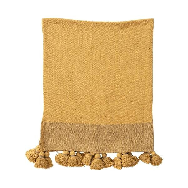 Woven Recycled Cotton Blend Throw with Tassels - Overstock - 35683388 | Bed Bath & Beyond