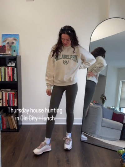 Thursday house hunting and lunch. A comfy sweater over a matching work out set for an easy going afternoon look. As some comfy retro sneakers and the look is complete.

#LTKdayinmylife #LTKSeasonal #LTKPetite