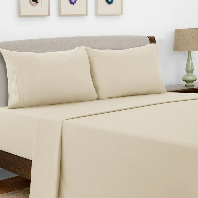 Lux Decor Collection King Size Sheet Set - 4 Pc King Bed Sheets Set - High GSM Brushed Microfiber... | Walmart (US)