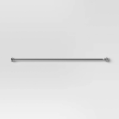 18"-30" Round Curtain Rod Brushed Nickel - Room Essentials™: Steel Tension Rod, Single, 0.75" D... | Target