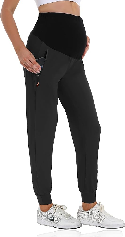 V VOCNI Maternity Jogger Pants Women's Quick Dry Lounge Scrub Joggers Pockets Sweatpants Workout ... | Amazon (US)