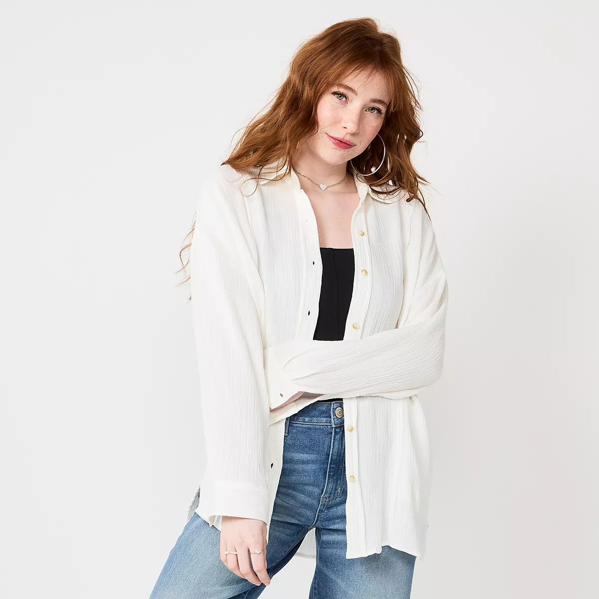 Juniors' SO® Oversized Tunic Shirt | Kohl's
