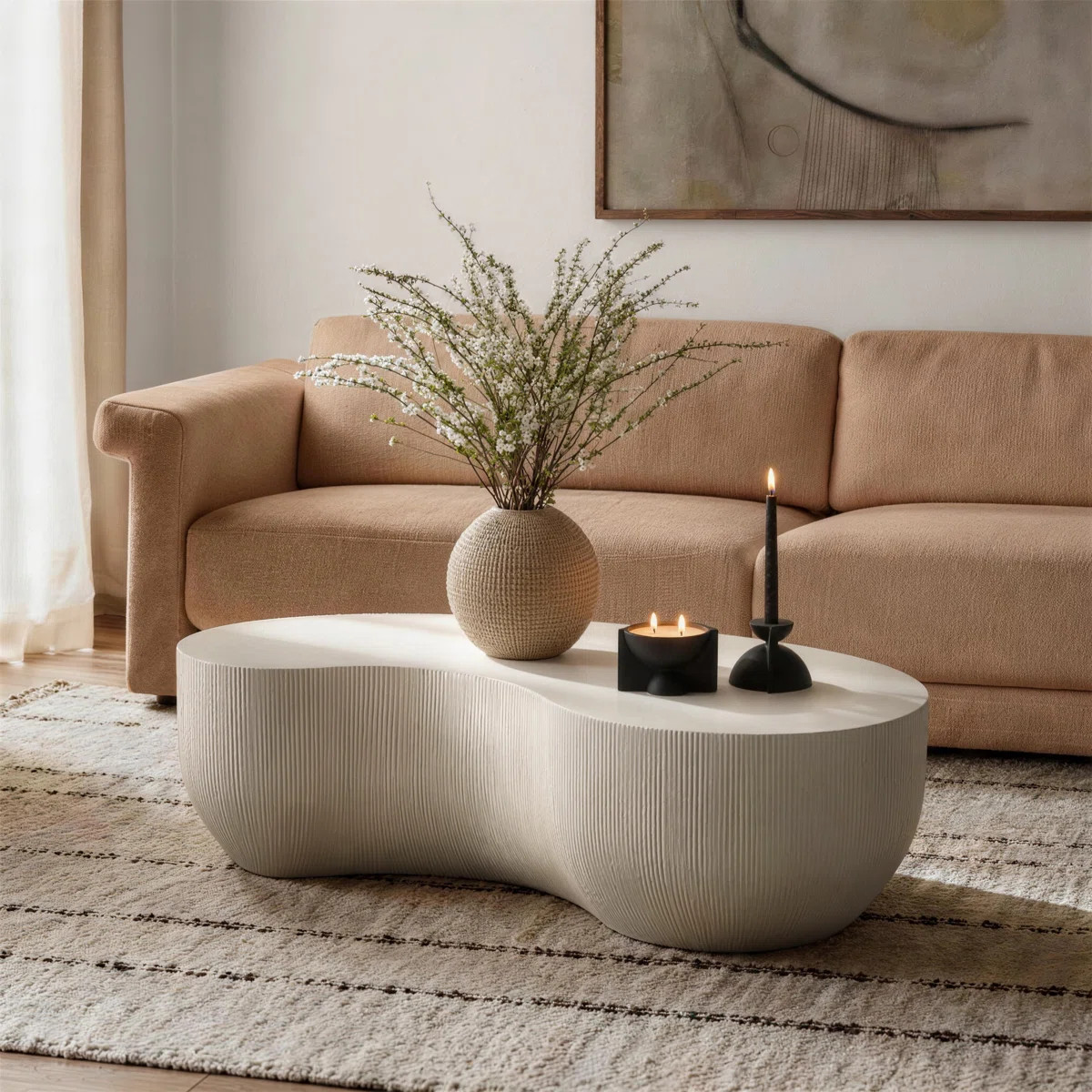 Albert Modern Sculptural Magnesium Oxide Coffee Table | Wayfair North America