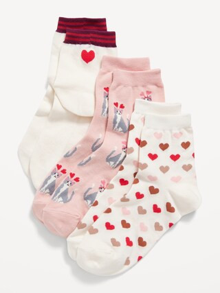 Novelty Quarter Crew Socks 3-Pack For Women | Old Navy (US)