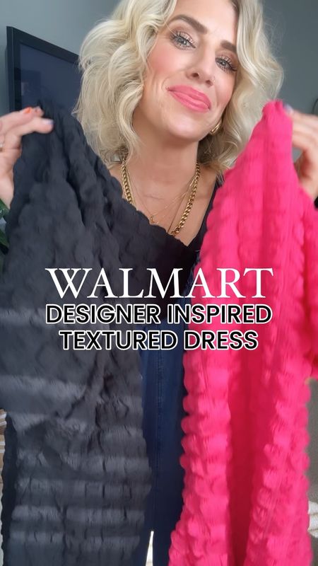 Walmart designer inspired bubble textured mini dress in black and pink under $15
Wearing small in pink
Wearing medium in black 
Juniors sizing and prefer length of medium at 5’7…if petite and size 4 you can wear small 

#LTKfindsunder50 #LTKtravel #LTKstyletip