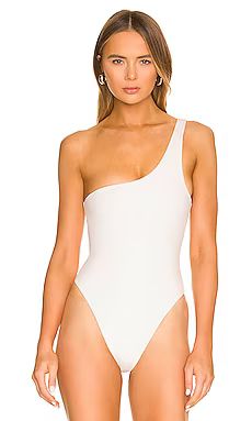 AEXAE One Shoulder One Piece in Chalk from Revolve.com | Revolve Clothing (Global)