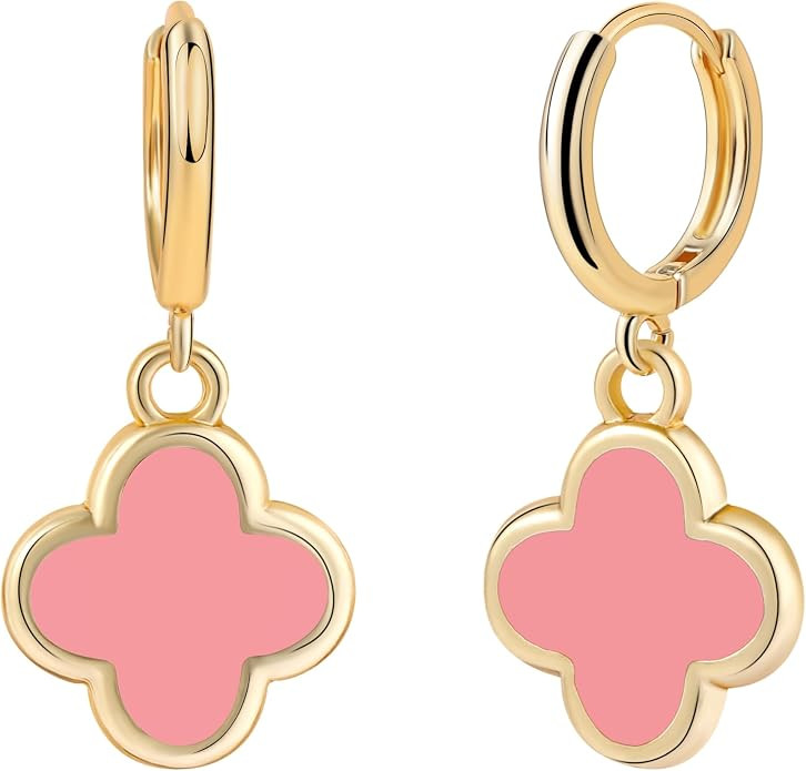 Clover Earrings for Women Four Leaf Drop Dangle Earring 14K Gold Plated Hypoallergenic Lightweigh... | Amazon (US)