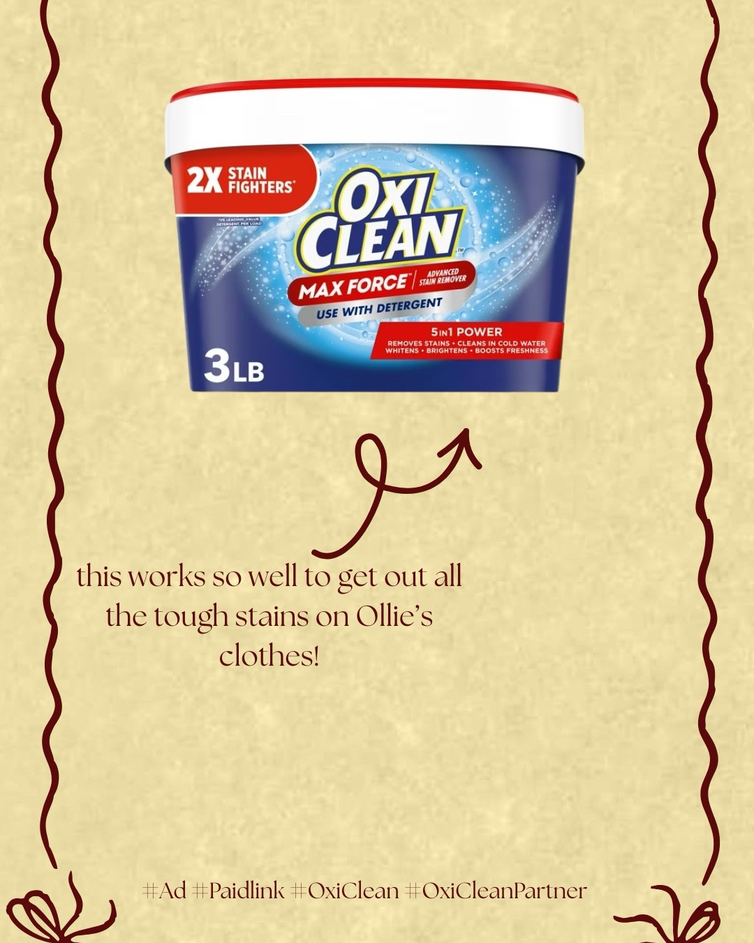 #ad #paidlink #OxiClean #OxiCleanPartner OxiClean is my go to stain remover that helps tackle the tough stains on Ollie’s clothes! @oxicleanofficial