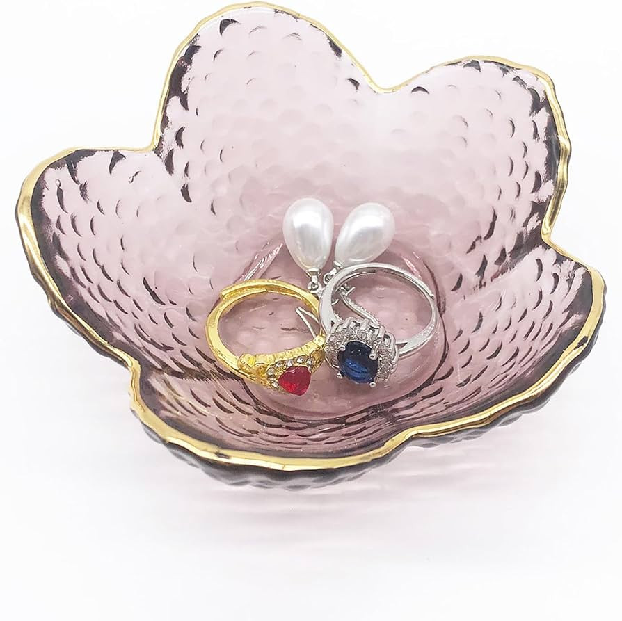 Small Ring Dish Jewelry Tray, Glass Jewelry Dish Trinket Bowl, Crystal Ring Holder Dish Jewelry P... | Amazon (US)