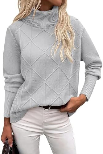 Zeagoo Women's Turtleneck Sweater Fall Winter 2025 Long Sleeve Chunky Knitted Trendy Pullover Top... | Amazon (US)