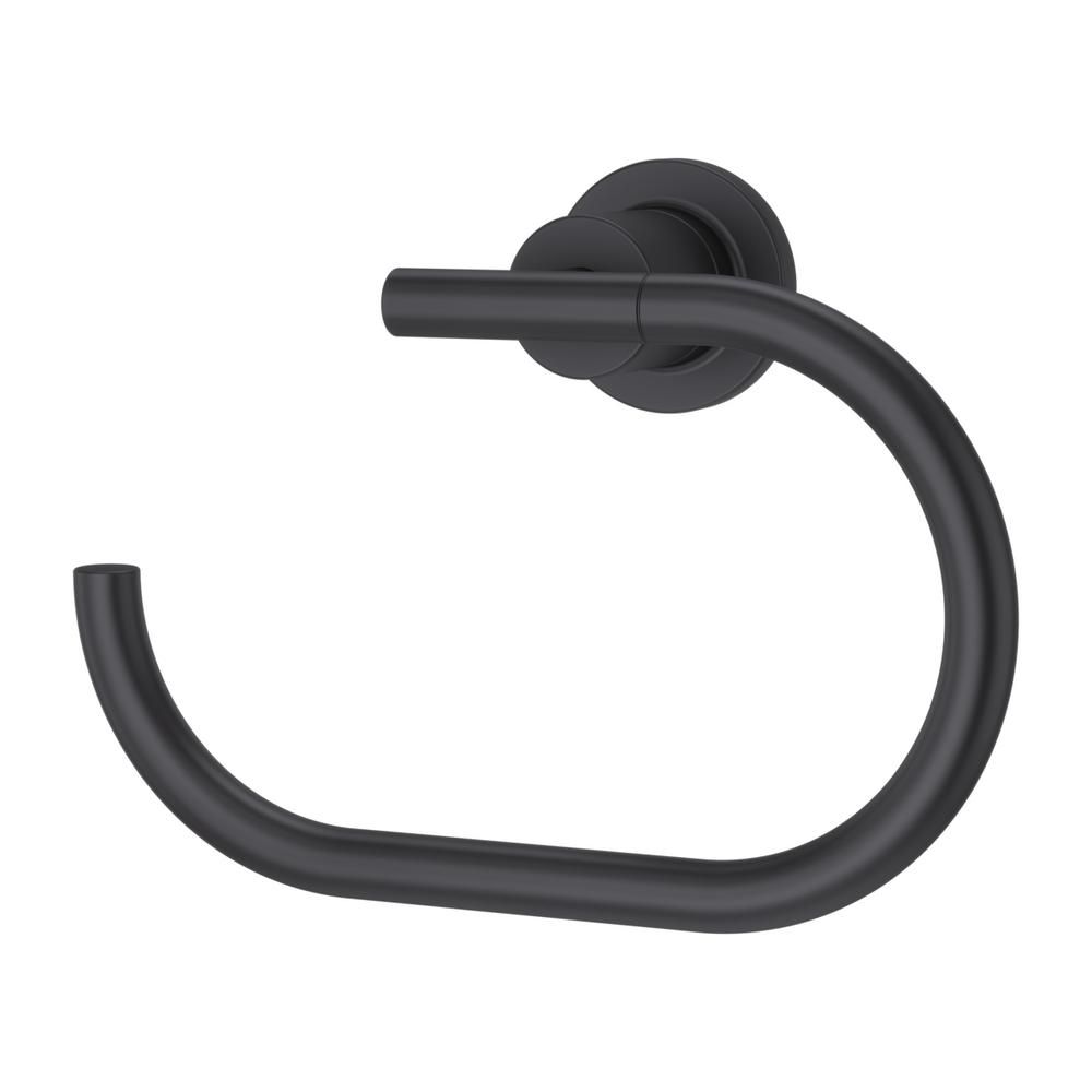 Pfister Contempra Towel Ring in Matte Black | The Home Depot