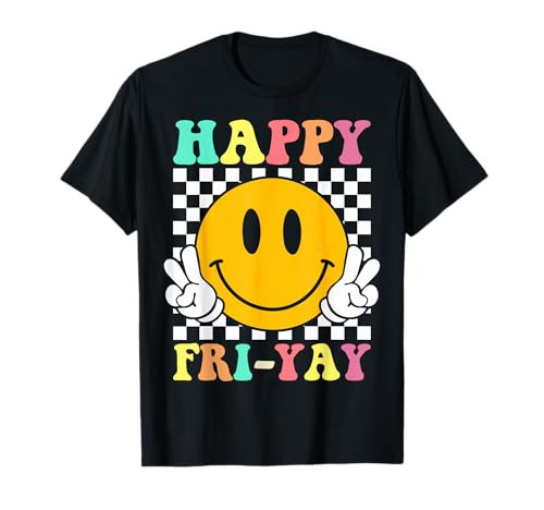 Happy Fri-Yay Funny Teacher Friday Weekend School T-Shirt | Amazon (US)