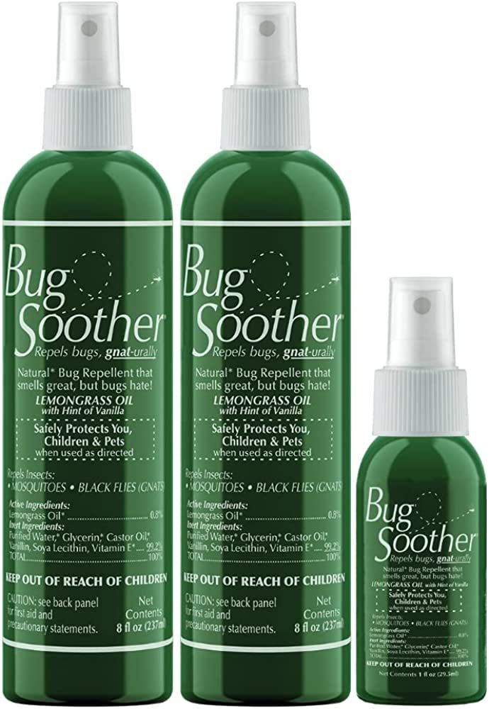 Bug Soother Spray (2, 8 oz) - Natural Insect, Gnat and Mosquito Repellent & Deterrent - 100% DEET... | Amazon (US)