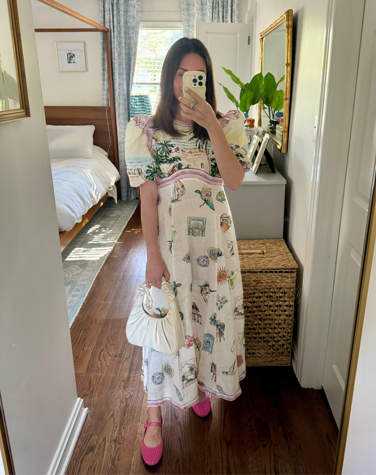 A new favorite spring dress. Wearing a US 4. Alemais. Linen dress. Vacation dress. Dress. Dresses. Midi dress. Under $100 purse. Mary Jane’s. Ballet flats. Pink ballet flats. Ltkfindsunder100. LTKshoecrush 

#LTKshoecrush #LTKfindsunder100 #LTKSeasonal