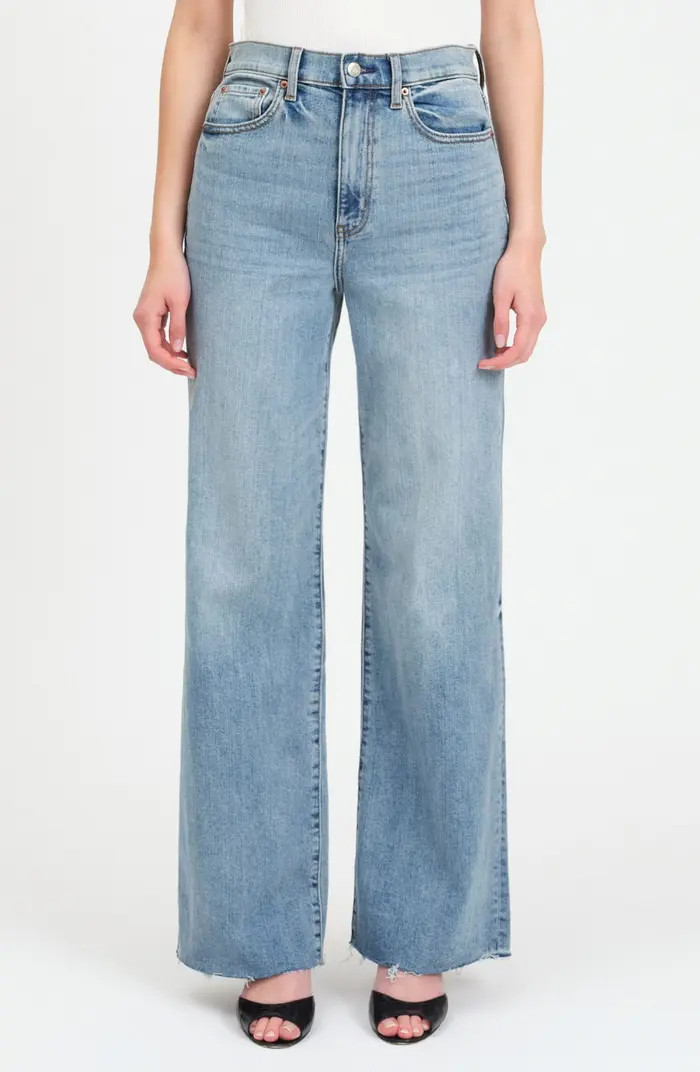 DAZE Far Out Raw Hem High Waist Wide Leg Jeans | Nordstrom | Nordstrom