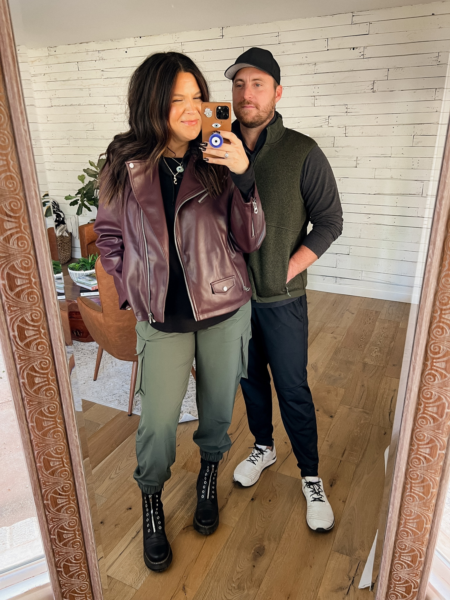 Walmart men’s vest, and women’s fashion outfit @walmartfashion #walmartpartner #walmartfashion

Leather jacket: XL 
Hoodie: XXL
Cargo Joggers: large
Boots: TTS
Mens Vest: Large


#LTKfindsunder50 #LTKmidsize #LTKstyletip