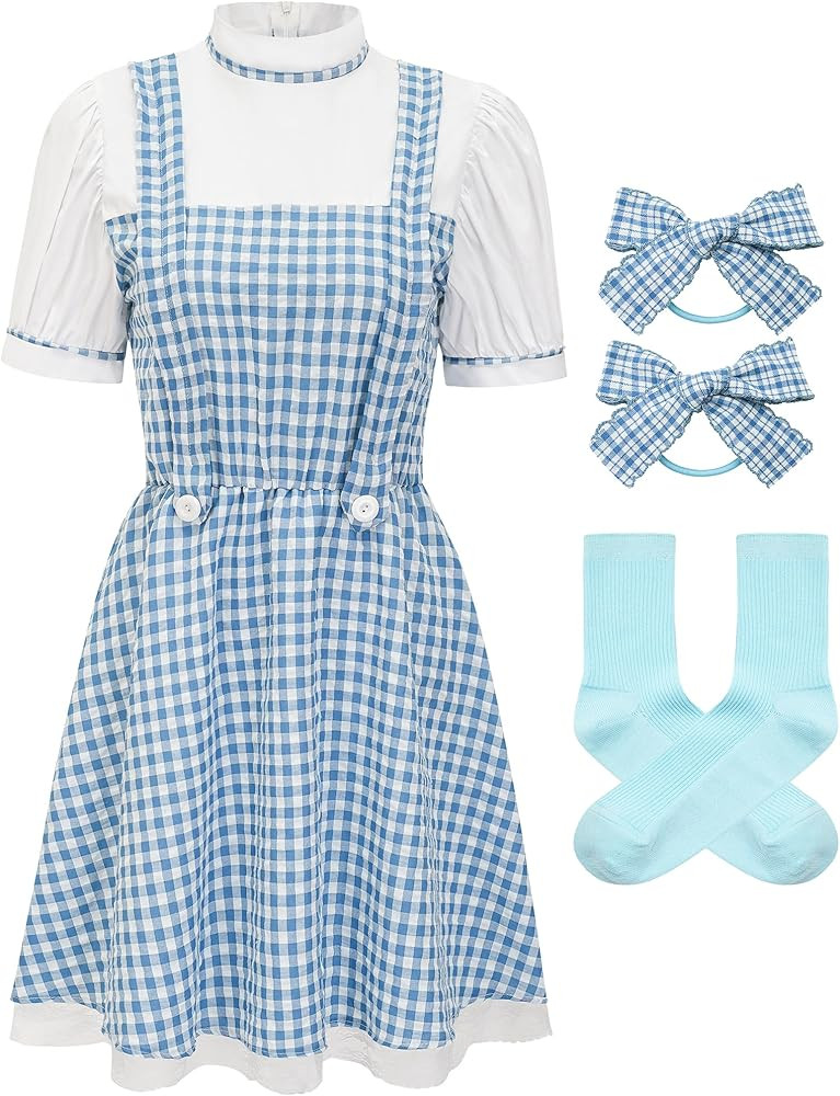 Halloween Costume Women,Adults Basket Dress Socks Hair Bows Book Storybook Character Sexy | Amazon (US)