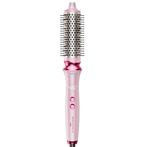 Wavytalk Thermal Brush, Wavytalk Heatwave Pro 1.5" Ionic Thermal Brush with Bilateral Ionic Outlet for Less Damage, One-Step Shiny Blowout Look, Pink | Amazon (US)