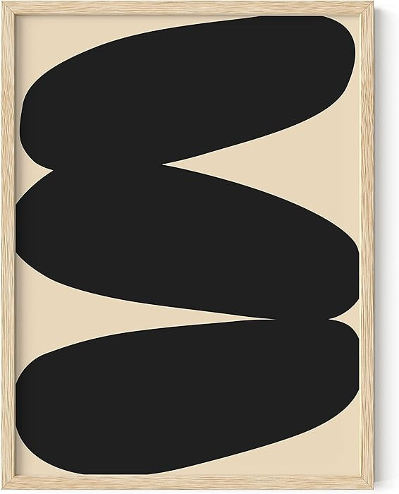 HAUS AND HUES Neutral Wall Art – Minimalist Abstract Poster, Floating Ovals and Geometric Shape... | Amazon (US)