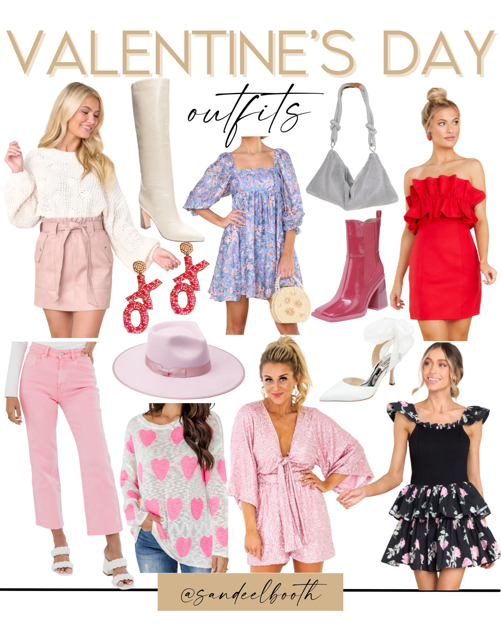 valentine’s day outfit inspo / valentine’s day style / date night outfits / date night favorite/ red dress outfits / pink lily outfits / do earrings / pink ranchers hat / floral dresses / jumpsuit/ pink jeans 

#LTKstyletip #LTKSeasonal #LTKshoecrush
