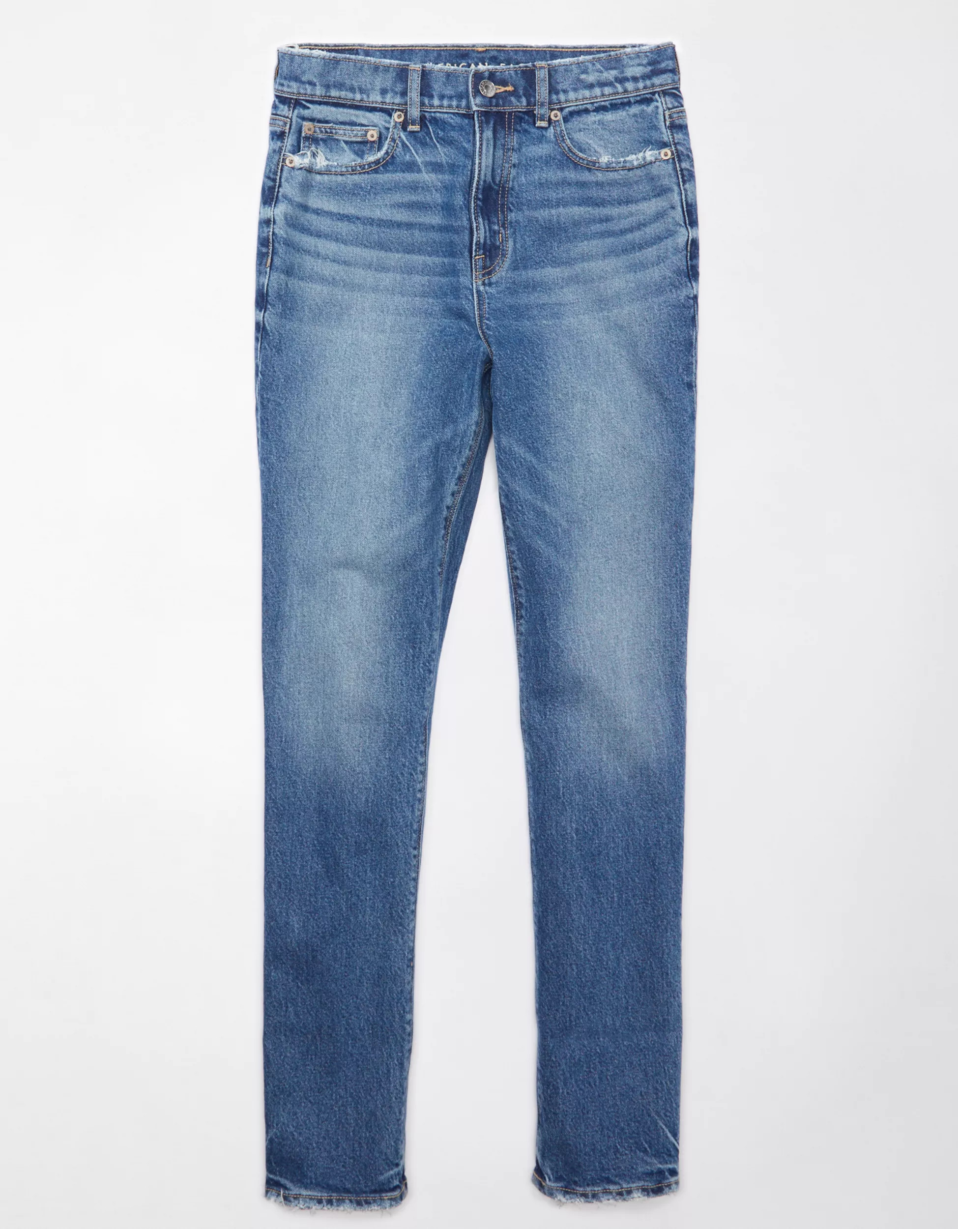 AE Stretch Super High-Waisted Straight Jean | American Eagle Outfitters (US & CA)