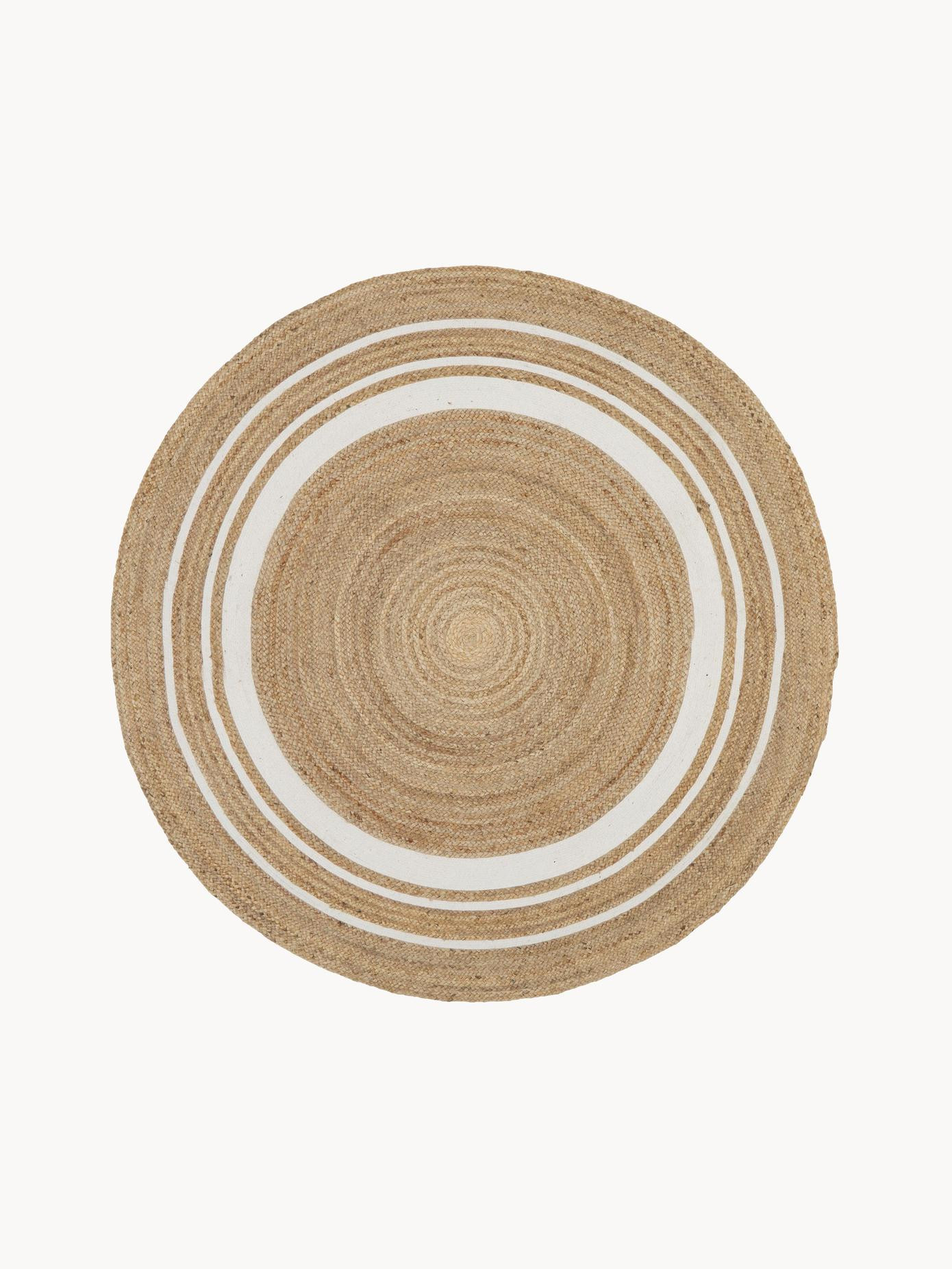 Alfombra redonda artesanal de yute Clover | Westwing EU