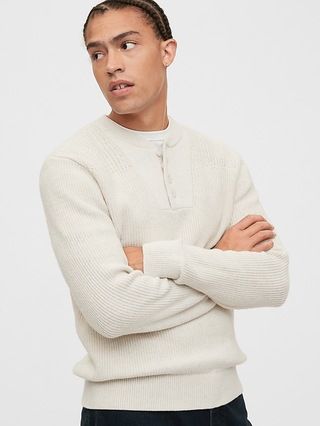 Men / SweatersTextured Henley Sweater | Gap (CA)