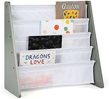 Humble Crew, Grey/White Kids Book Rack Storage Bookshelf, 4 Tiers | Amazon (US)