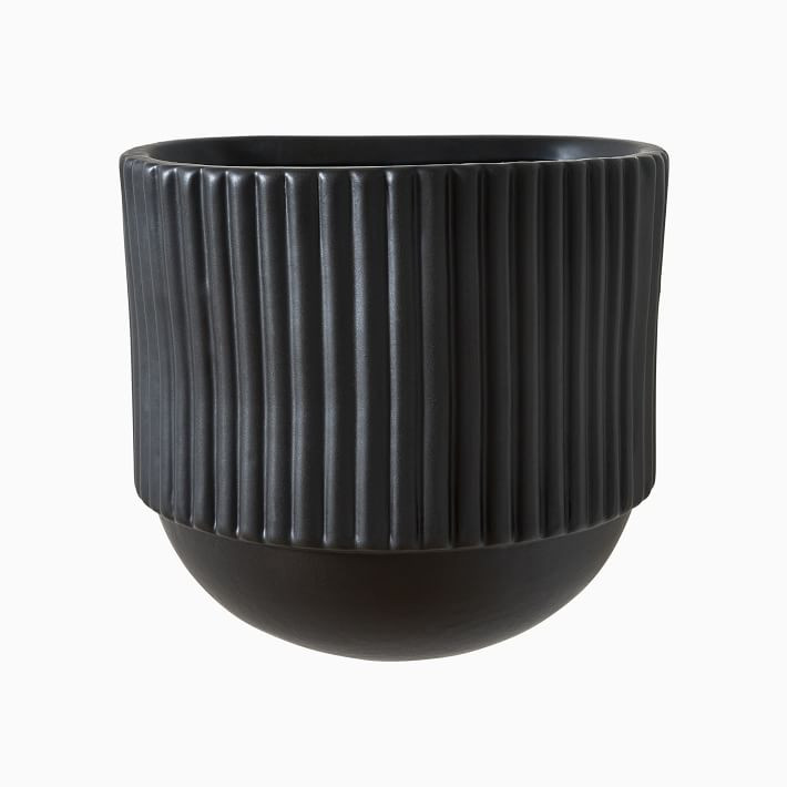 Fluted Ceramic Indoor/Outdoor Planters | West Elm (US)