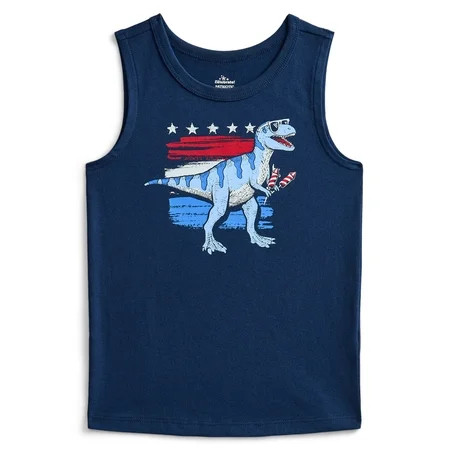Way To Celebrate Fourth of July Toddler Boys Patriotic Americana Americana Muscle Tank Top, Sizes 12M-5T | Walmart (US)