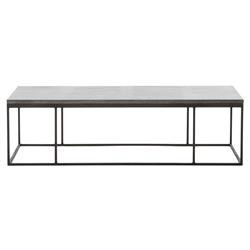 Shuler Industrial Loft Iron Bluestone Rectangular Coffee Table | Kathy Kuo Home