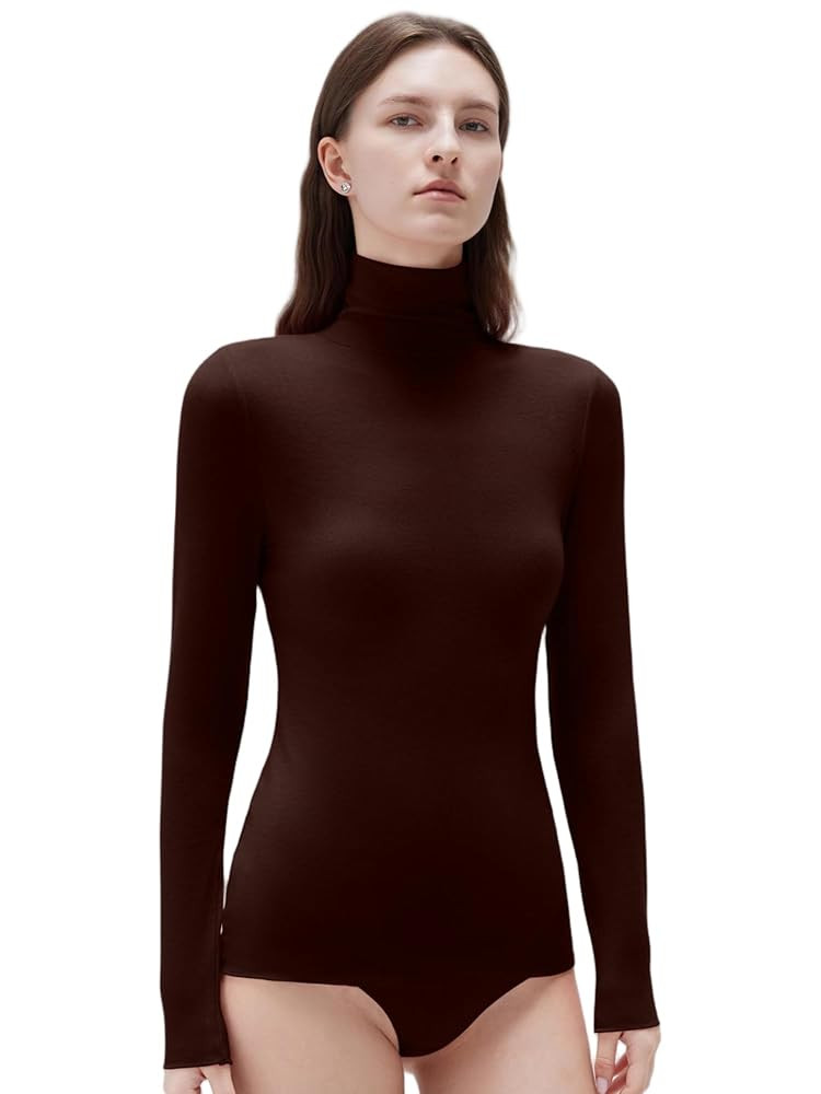 SUUKSESS Women Cashmere Turtleneck Long Sleeve Shirt Fitted Fall Basic Thermal Tops Fall Fashion | Amazon (US)
