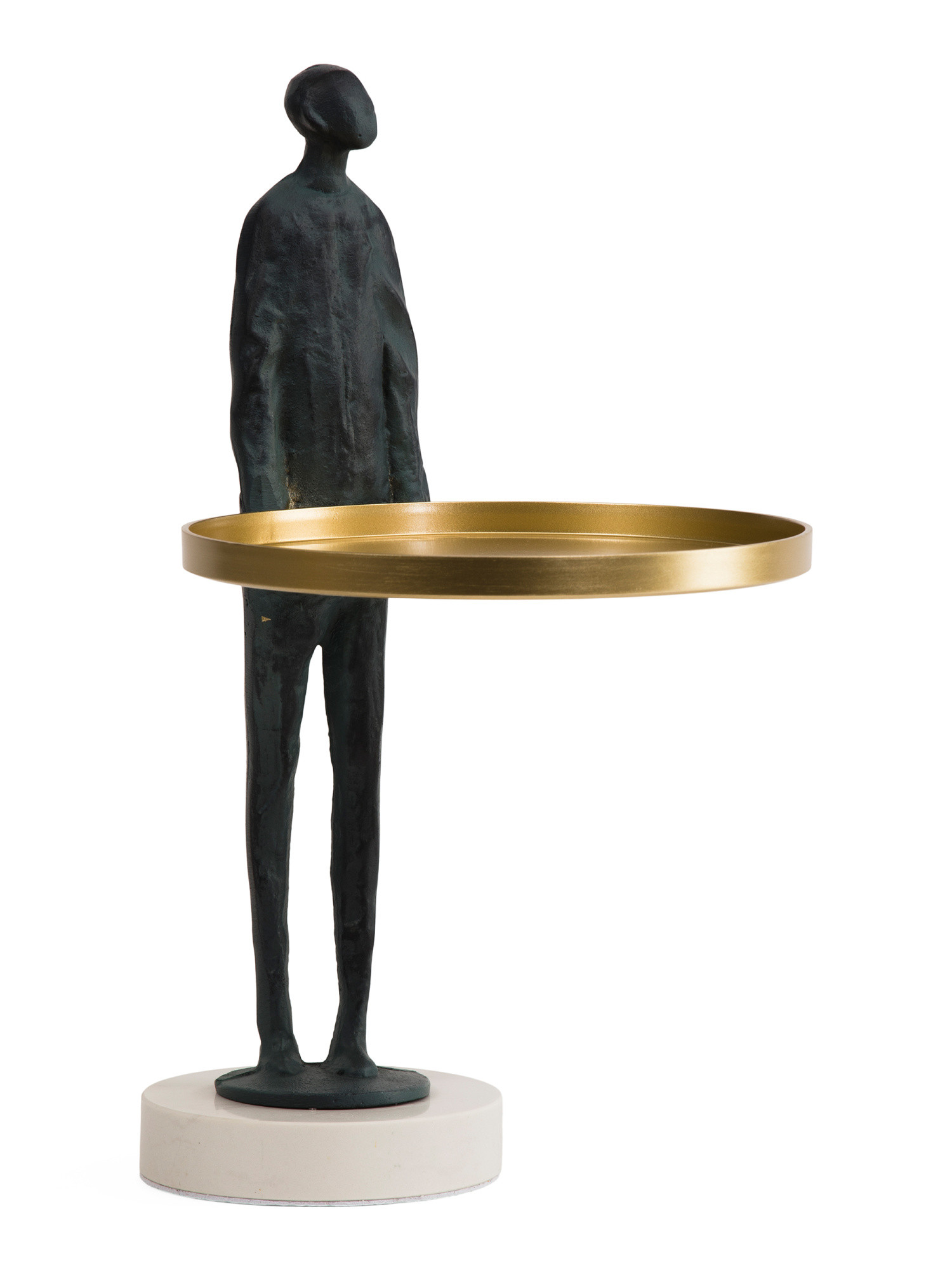 15in Man Holding Tray Sculpture Decor | TJ Maxx