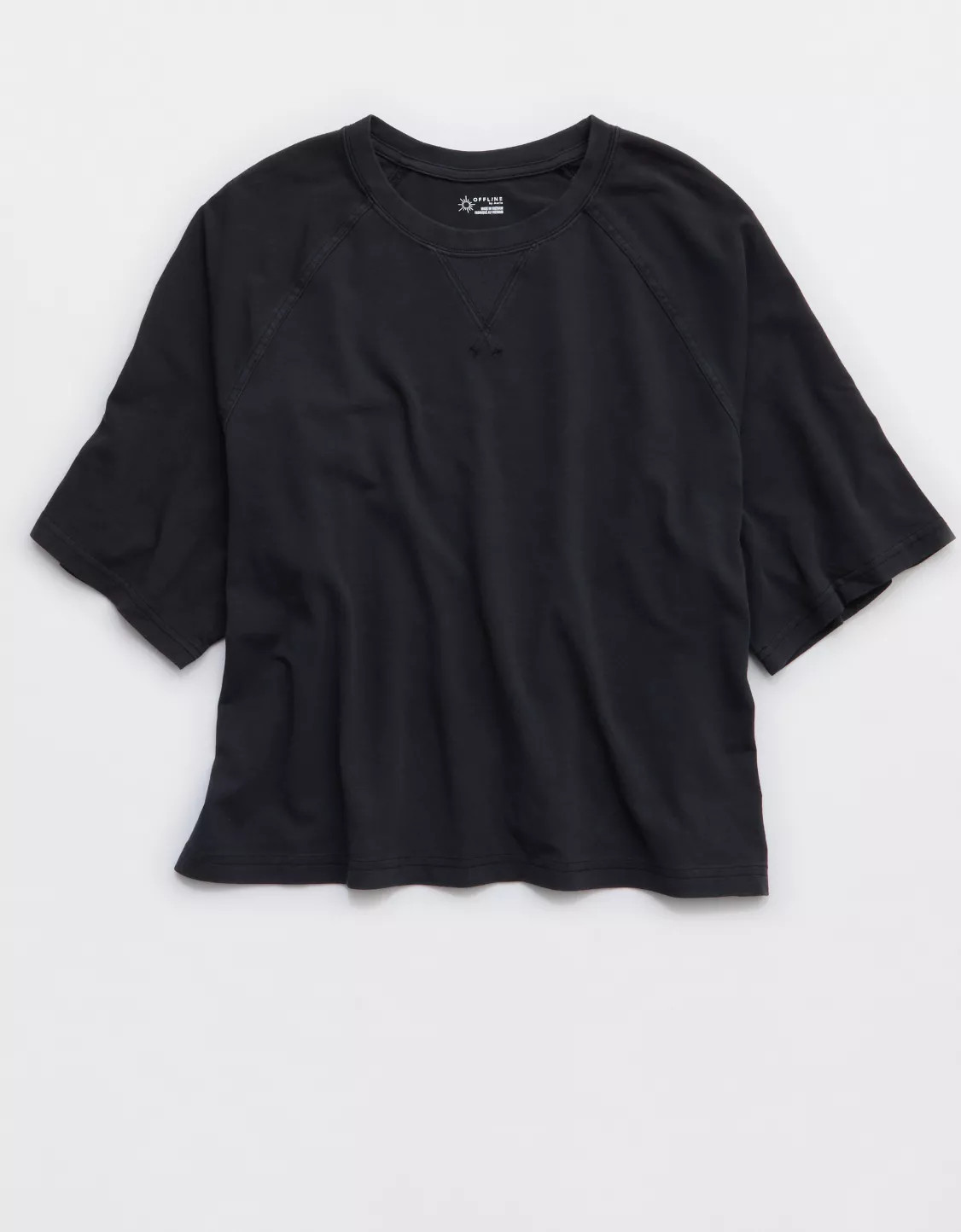 OFFLINE By Aerie Let's Stretch Boxy Short Sleeve T-Shirt | American Eagle Outfitters (US & CA)