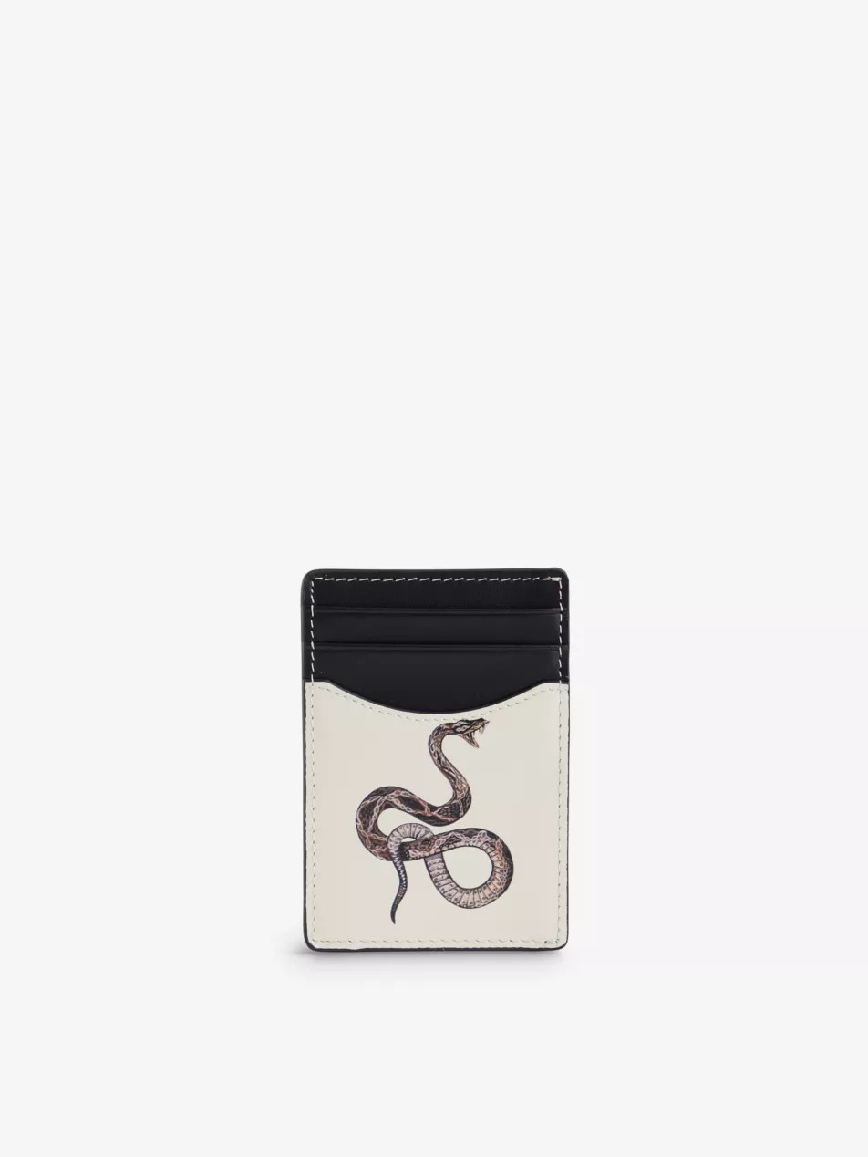 Snake printed leather card holder | Selfridges