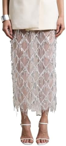 maxi skirts for women Sequin Straight Midi Skirt For Party | Amazon (US)