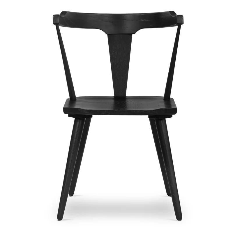 Rocklake Solid Wood Slat Back Side Chair in Black | Wayfair North America